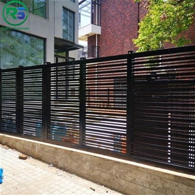 Metal And Steel Durable Aluminum Horizontal Slat Fence PPG Privacy Metal Fences