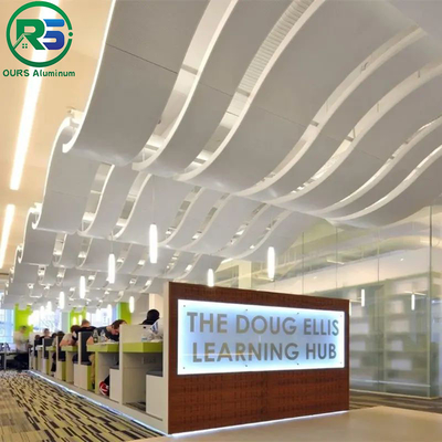 8mm Thickness Clip In Metal Ceiling Aluminum Wall Panels Architectural Suspended Fireproof