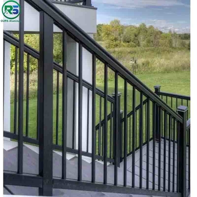 Wood Color And Black Contemporary Aluminum Fence of Aluminum Product Thickness 20MM