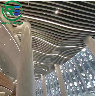 Coating Linear Suspended Metal Ceiling Wooden Colour Aluminium Baffle Ceiling