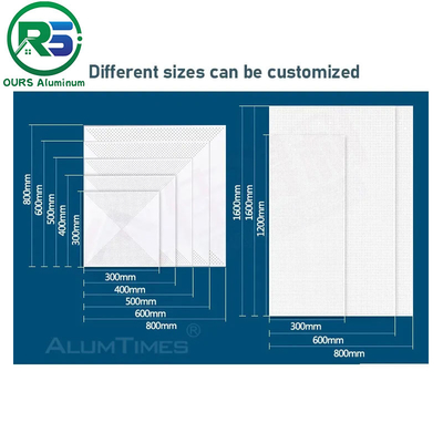 8mm Thickness Clip In Metal Ceiling Aluminum Wall Panels Architectural Suspended Fireproof